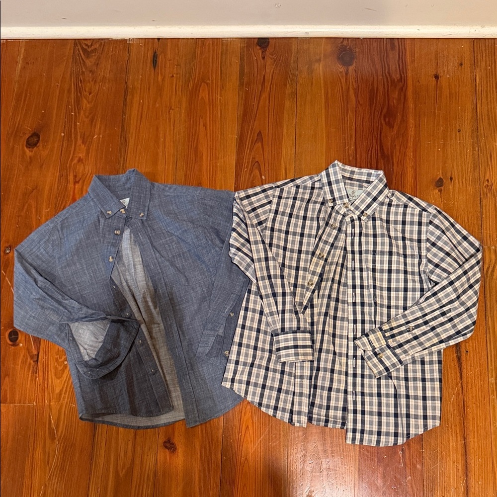 Class Club Blue and Beige Plaid Shirt